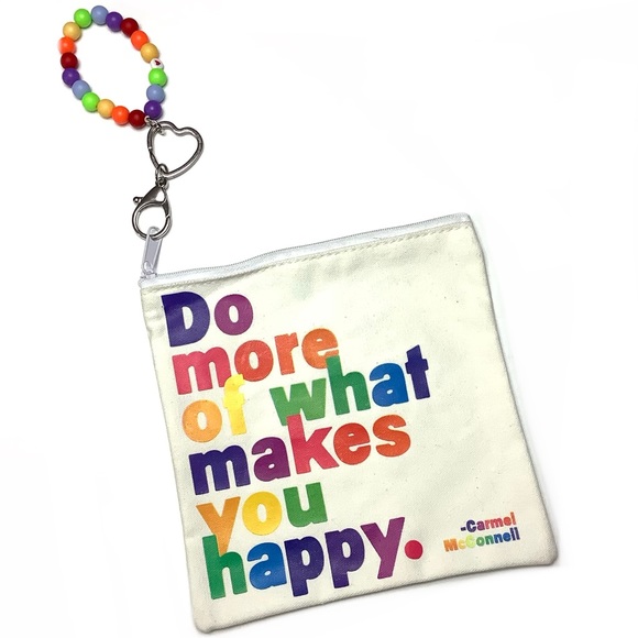 Baubl’d Handbags - Rainbow Quote Canvas Bag & Keychain Bracelet